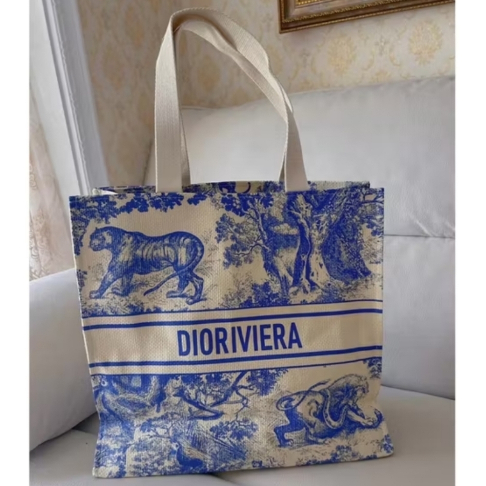 Dior Blue and Cream Toile de Jouy Book Tote - Picture 5 of 6